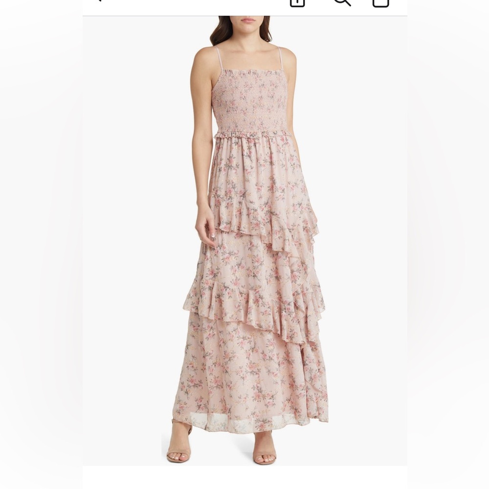 Floral Pink Maxi Dress